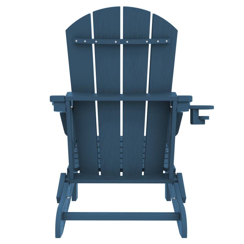 5-Piece Adjustable Plastic Patio Adirondack Chairs With Side Table Set