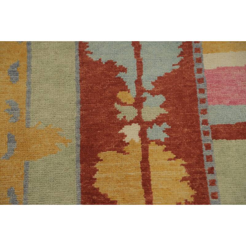 Geometric Gabbeh Vegetable Dye Area Rug Handmade Wool Carpet - 9' 0'' X 6' 2''