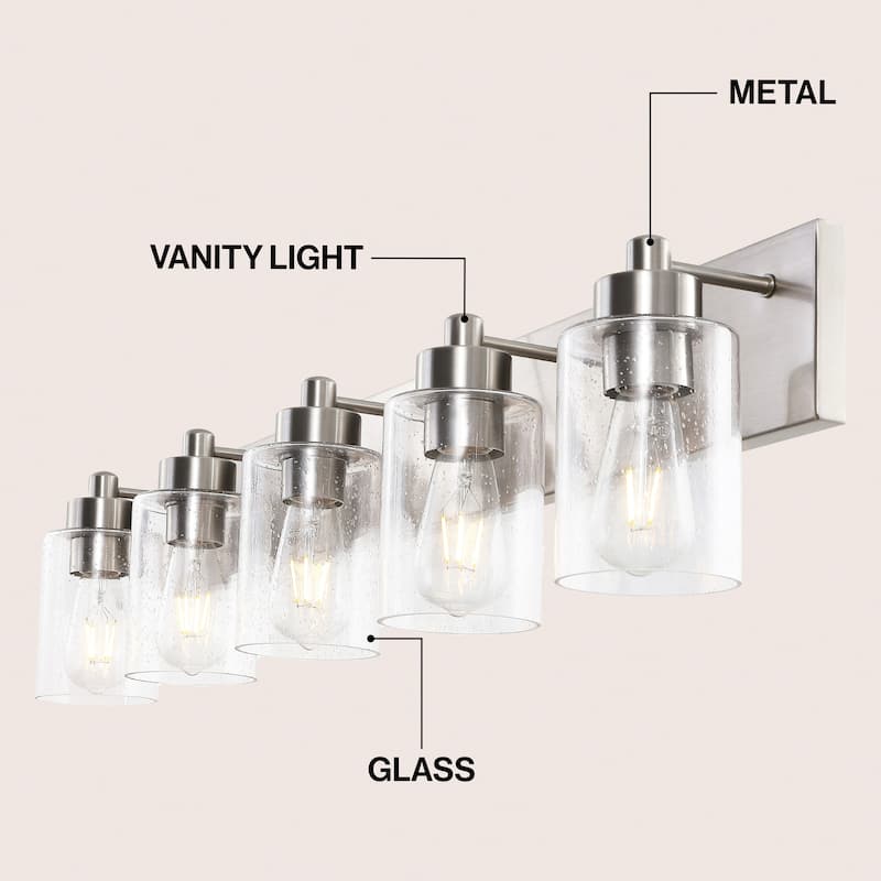 Lydia Seeded Glass/Iron LED Vanity Light, by JONATHAN Y