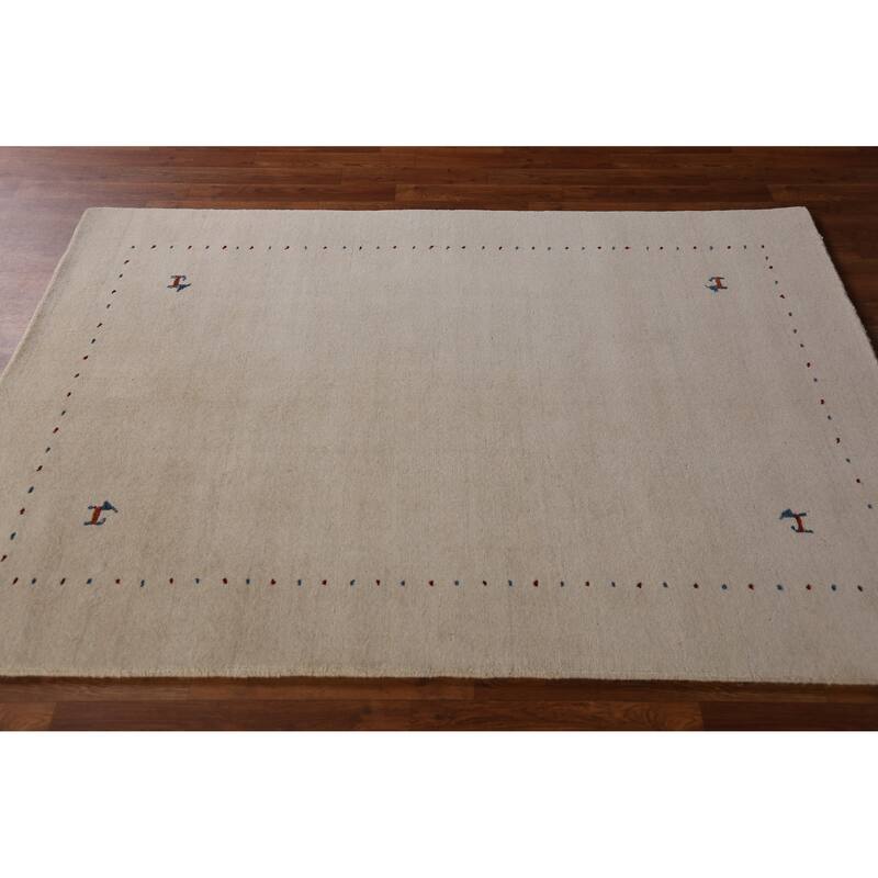 Little Animals Tribal Gabbeh Indian Rug Hand-Knotted Wool Carpet - 4'0" x 6'0"