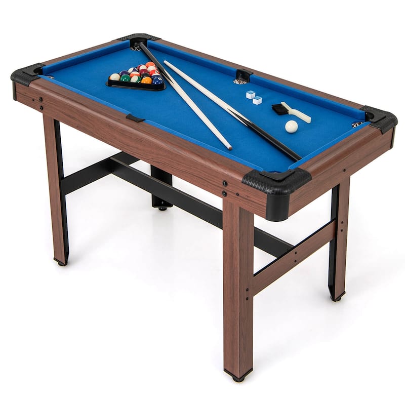 48" Wooden Billiard Tables Snooker Table Compact Pool Game Table - Blue