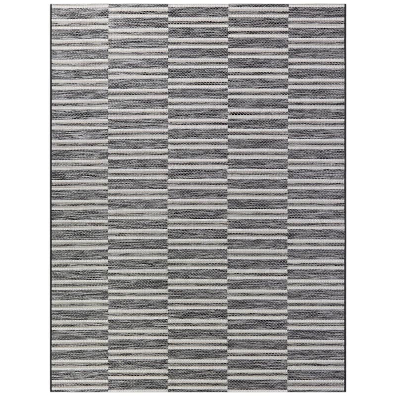 Trevor Modern Striped Indoor/Outdoor Area Rug