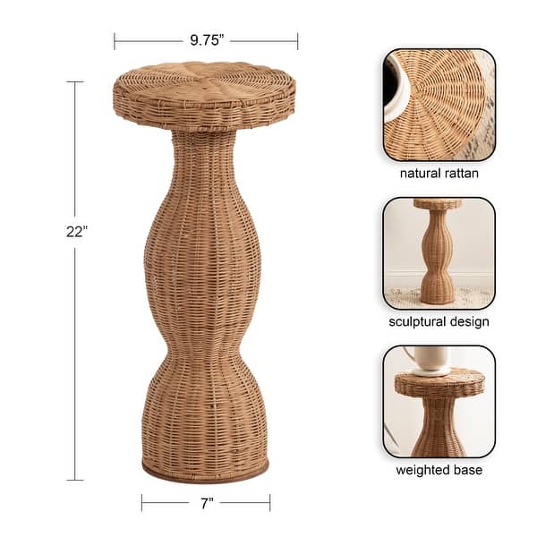 Kate and Laurel Sula Rattan Drink Table - 10x10x22