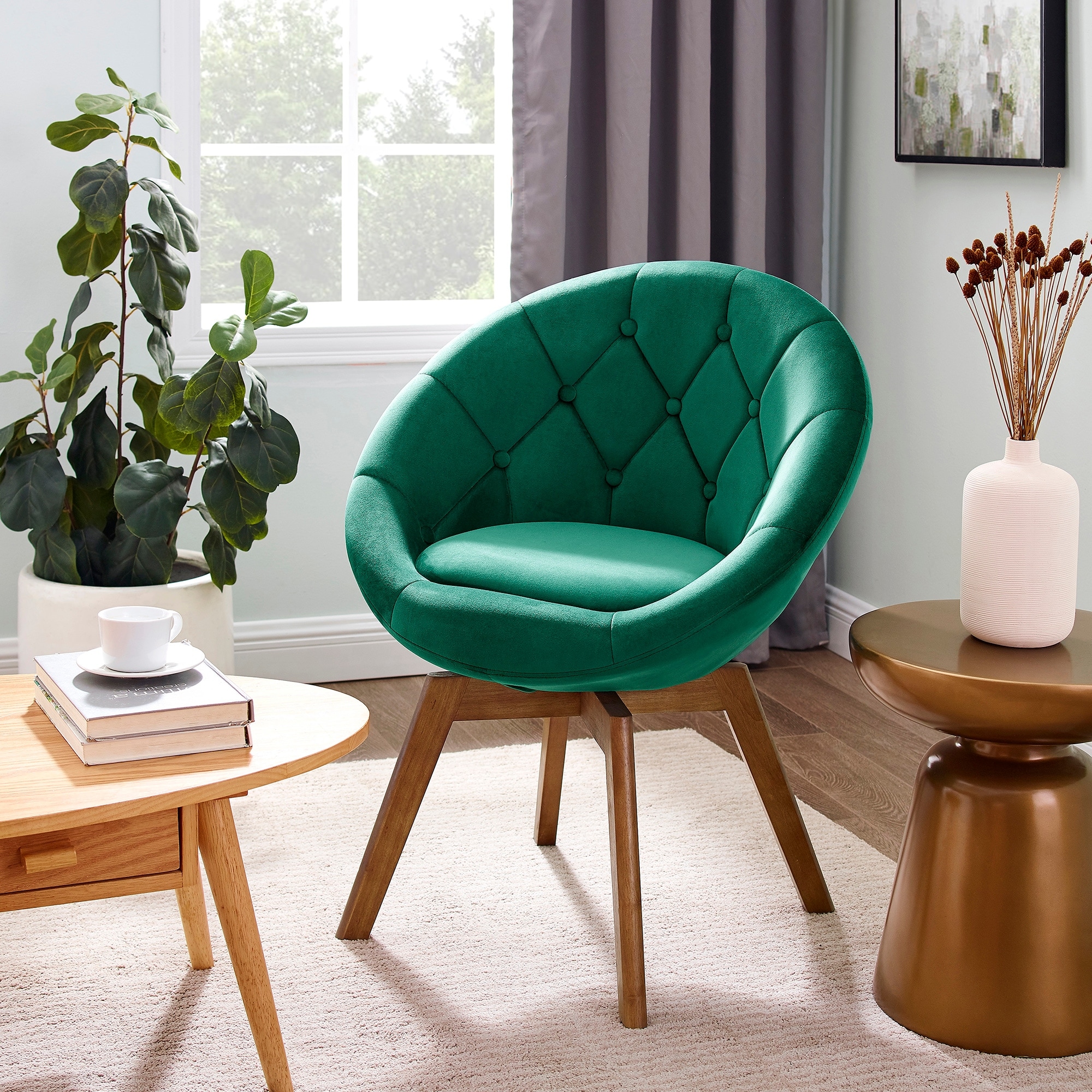 Carson carrington kallax velvet sales tufted round swivel accent chair