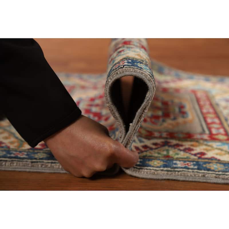 Kazak Oriental Foyer Rug Hand-Knotted Wool Carpet - 2'0"x 3'0"