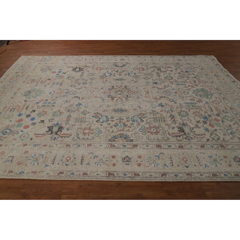Overdyed Tabriz Persian Area Rug Hand-Knotted Wool Carpet - 7'8"x 10'8"