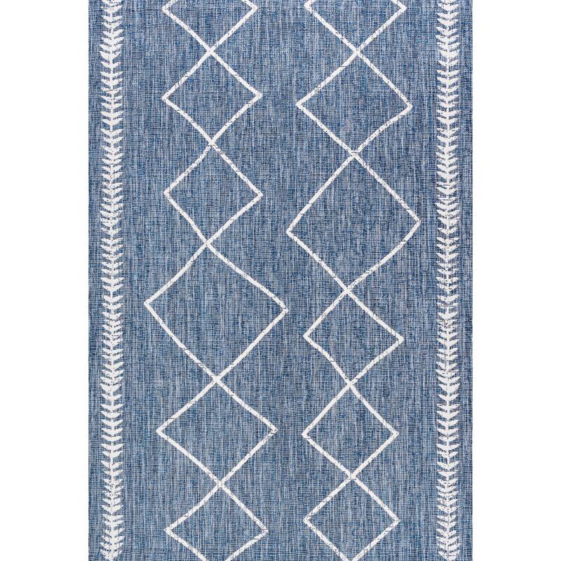 JONATHAN Y Kafel Tribal Diamond Trellis Indoor/Outdoor Area Rug - 3 X 5 - Blue/Ivory