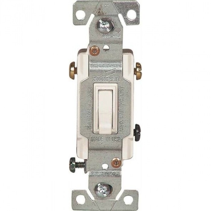 Cooper Wiring 1303 7w Single Pole Grounding Toggle Switch White 3 Way