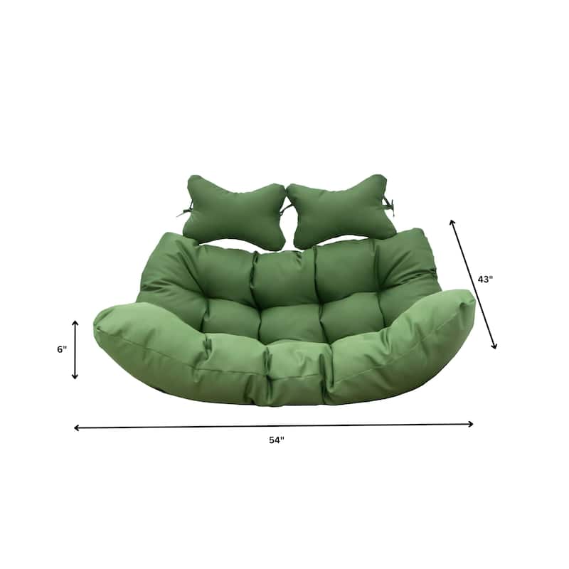 Egg Swing Chair Cushion Durable Weather Resistant Polyester Fits 2 People by LeisureMod