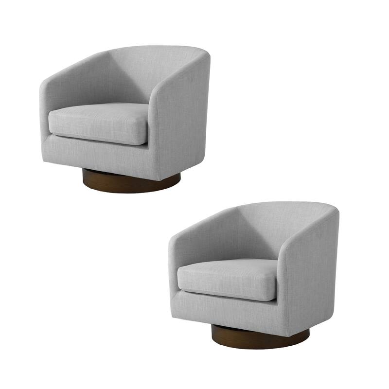 Modern Linen Chenille 360°Swivel Barrel Chair