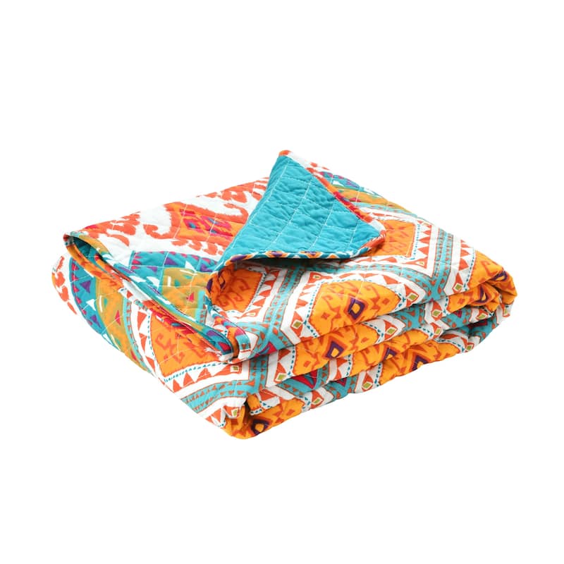Lush Decor Boho Chevron Reversible Cotton Blanket
