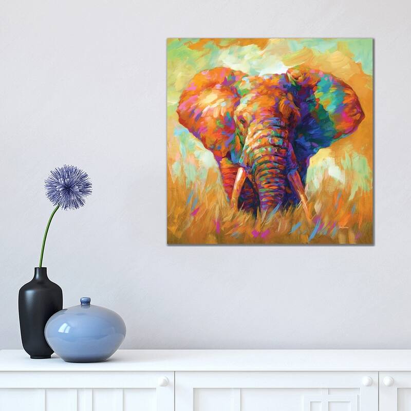 iCanvas "Elephant" by Leon Devenice Canvas Print - 18x18x1.5
