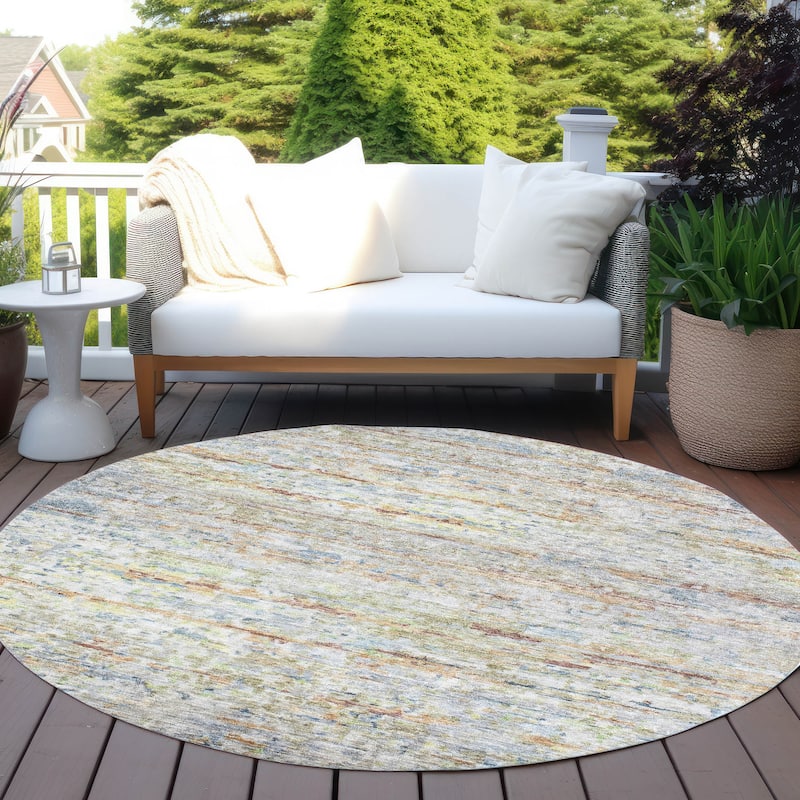 Machine Washable Indoor/ Outdoor Contemporary Solid Chantille Rug