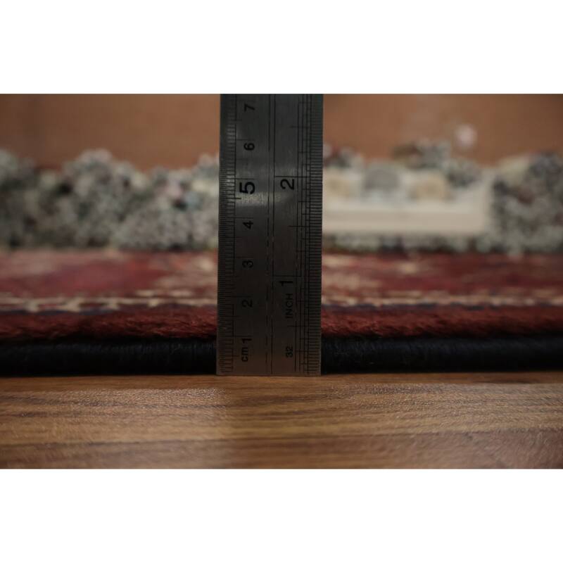 Hand Knotted Oriental 100% Wool Carpet Traditional All-Over Red Turkoman Area Rug - 11' 5'' X 7' 3''