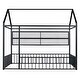 preview thumbnail 10 of 40, House-Shaped Design Metal Full Size Bed Frame with Fence and Shelves