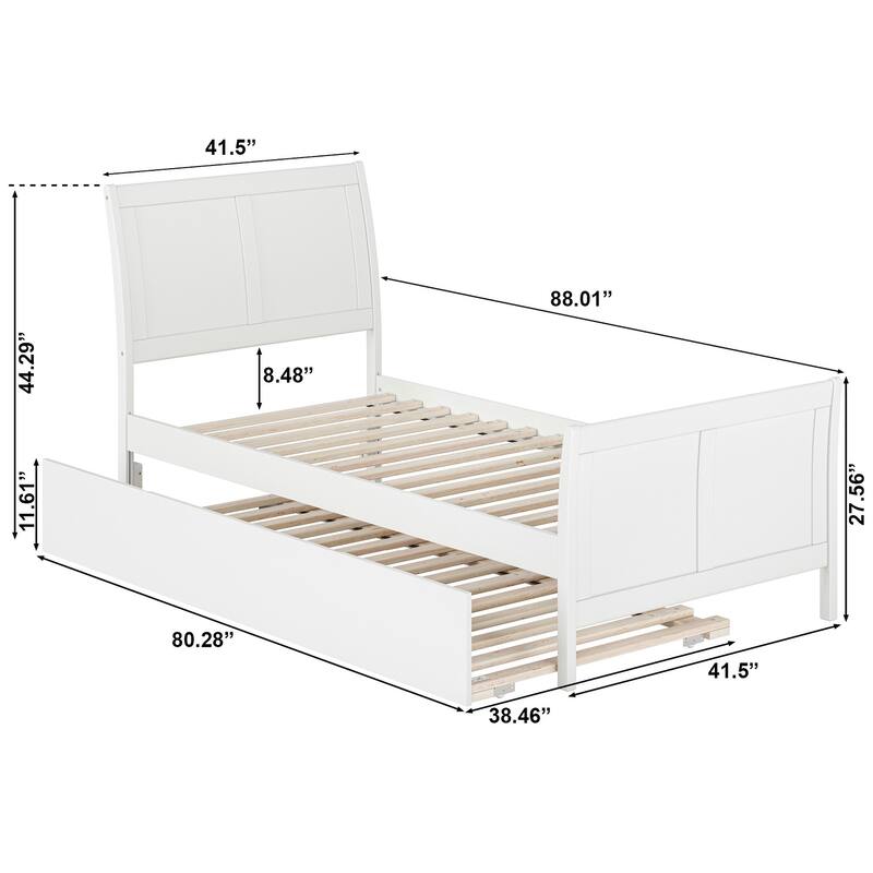 Portland Solid Wood Platform Bed with Matching Footboard and Trundle