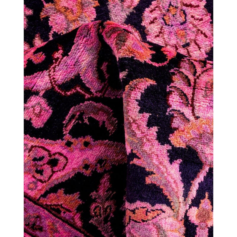 Overton Hand Knotted Wool Vintage Inspired Modern Contemporary Overdyed Pink Area Rug - 3' 1" x 5' 5"