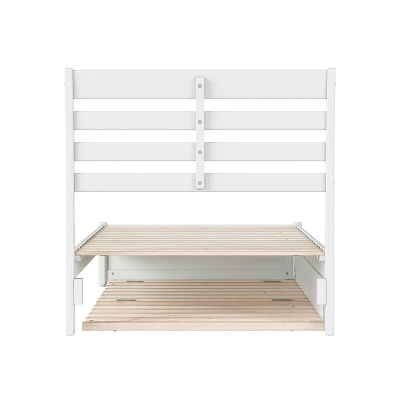 Emelie Platform Bed with Panel Footboard and Twin Trundle