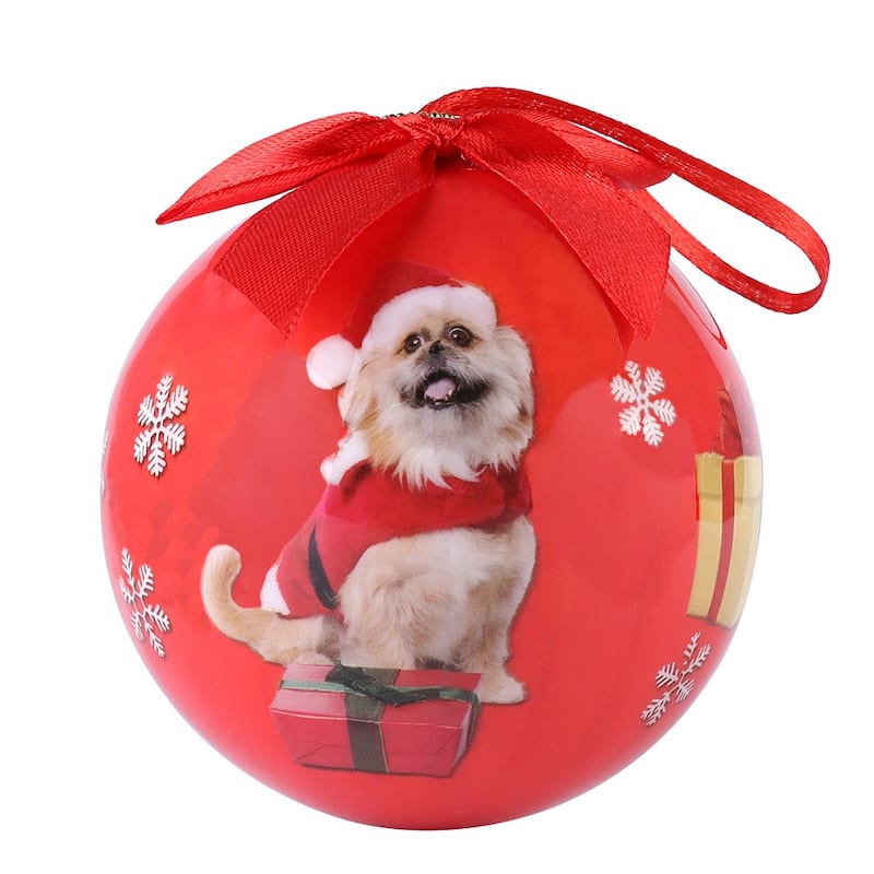 Pomeranian Puppy Dog Christmas Ball Ornament