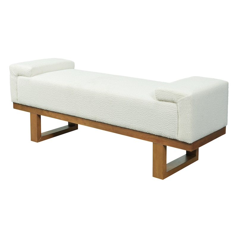Christopher Knight Home - Modern Upholstered Ottoman Bench with Rubberwood Legs