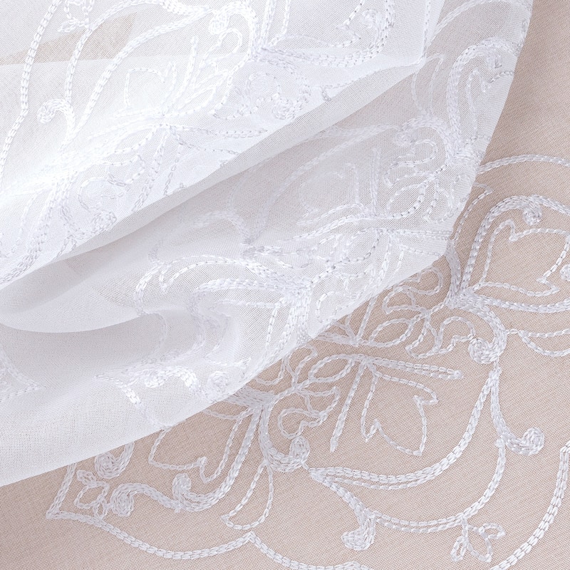 Embroidered Sheer Window Curtain Collection 84" or 95"