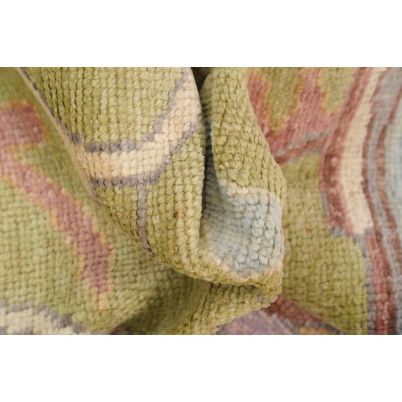 Hand Knotted Oriental 100% Wool Carpet Transitional Geometric Multi-Colored Oushak Area Rug - 12' 10'' X 9' 11''