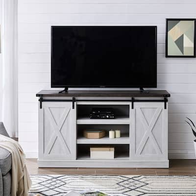 Off-white Barndoor TV Stand for 60 in. TVs - 53.97 x 30
