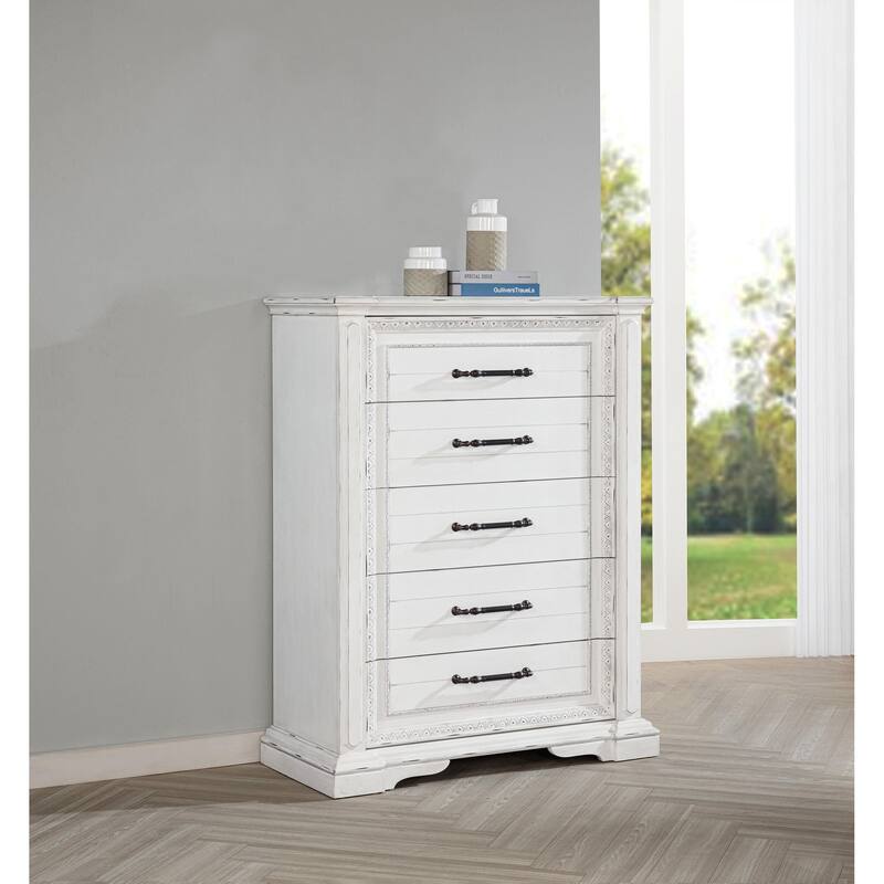 McKinney 5-drawer Bedroom Chest of Drawers Vintage White - Vintage White