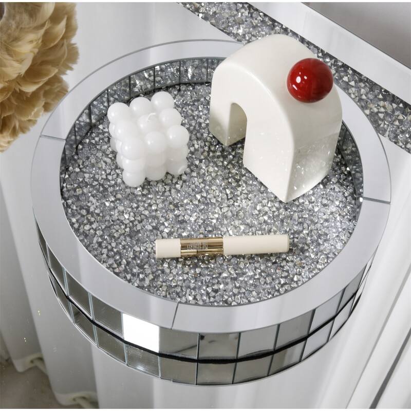 Crush Diamond Mirrored Tray Jewelry Perfume Organizer Bathroom Vanity Tray