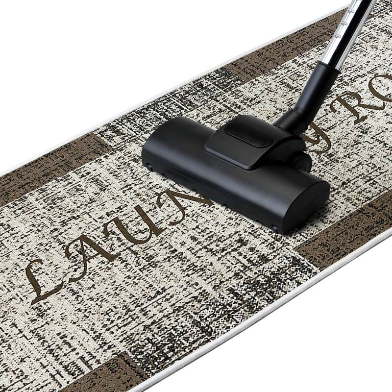 SussexHome Washable Ultra Thin Cotton Laundry Room Rug Runner - 20" x 59"