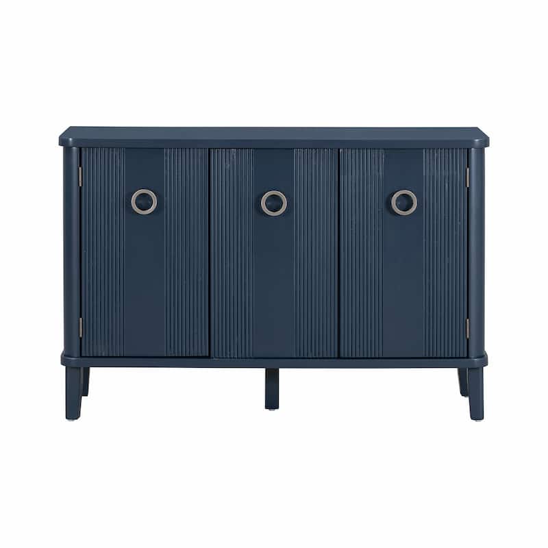 Fraxinus Mandschurica Cabinet with Three Acacia Solid Doors, Adjustable Shelves
