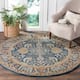 SAFAVIEH Handmade Antiquity Amalia Traditional Oriental Wool Rug - 6' Round - Dark Blue/Multi
