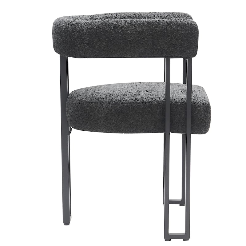 Contemporary Boucle Fabric Dining Chair, Set of 4