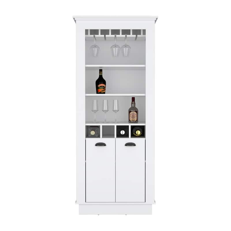 Bar Cabinet, Four built-in wine racks,Living Room, Black