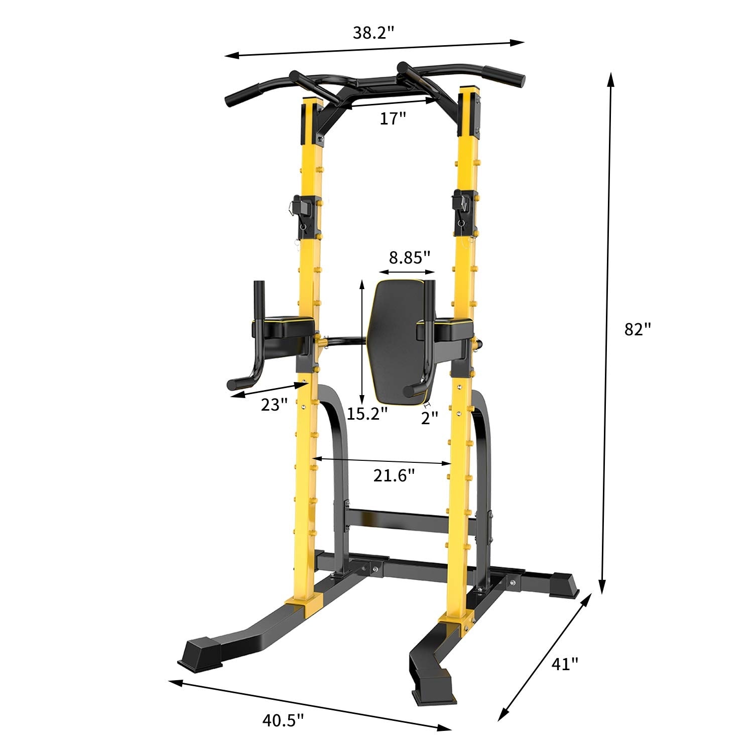 Ainfox Power Tower Multi Function Home Strength Training Tower Type1 Yellow