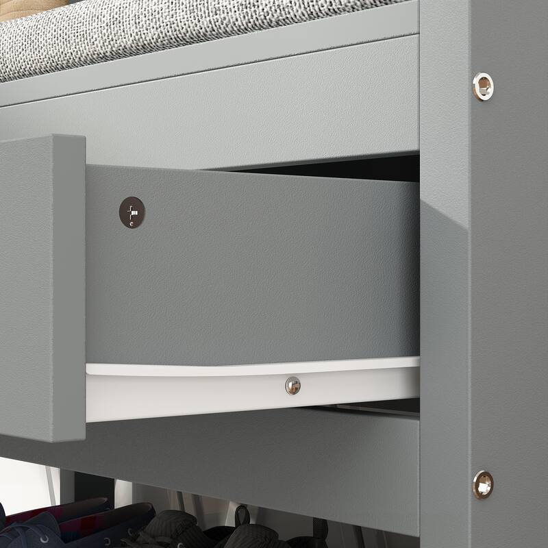 Timechee 34.3'' Wide Hall Tree with Bench and Shoe Storage