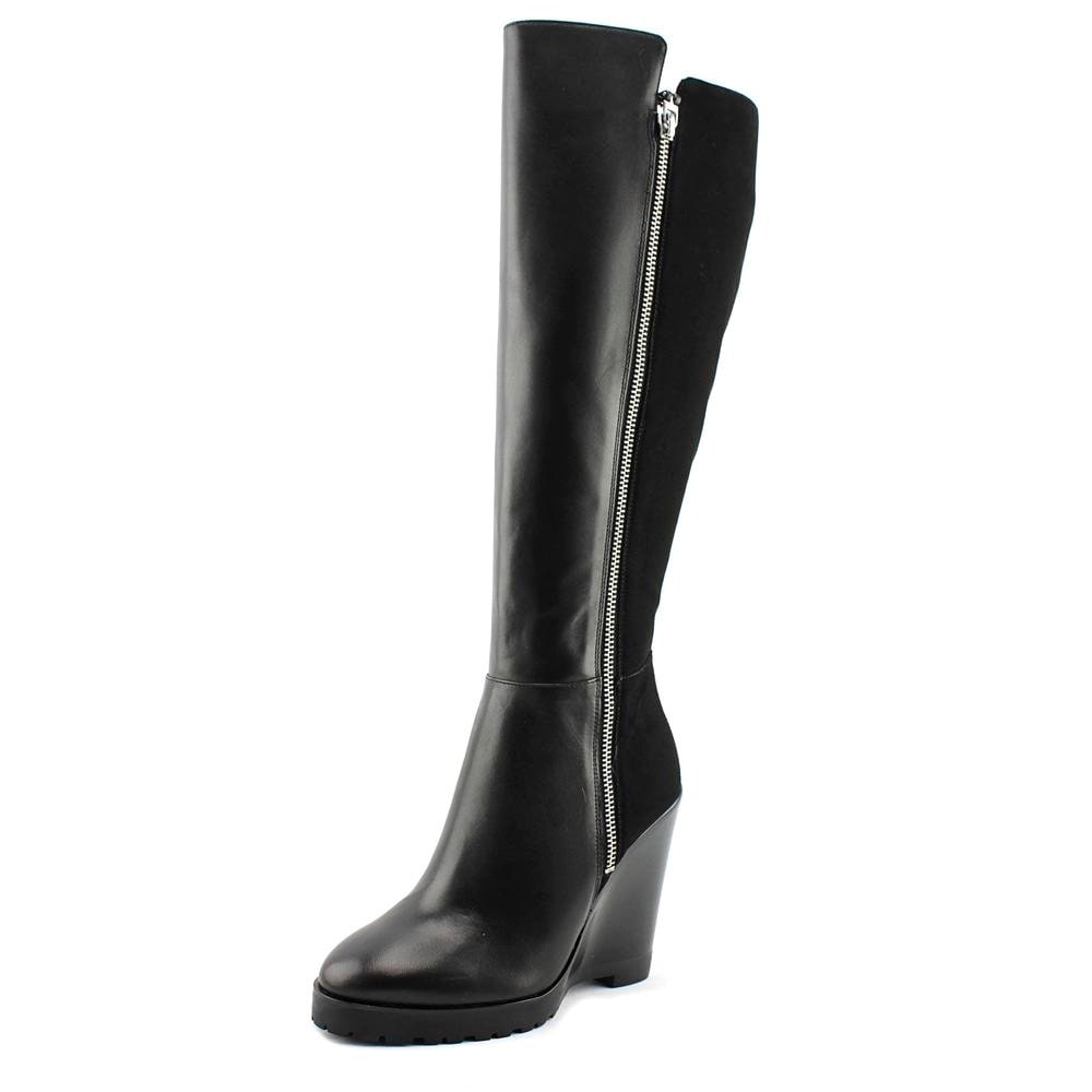 michael kors wedge boots black