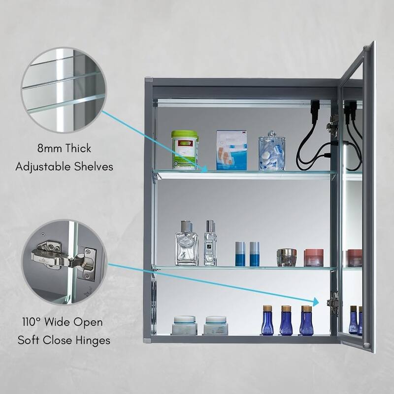 LED Lighted Bathroom Medicine Cabinet with Mirror
