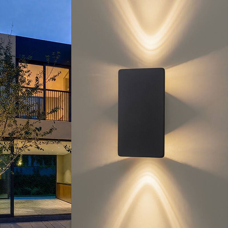 Modern 2-light Integrated LED Outdoor Wall Light Dimmable Wall Sconce - H14.2" x W5.9"
