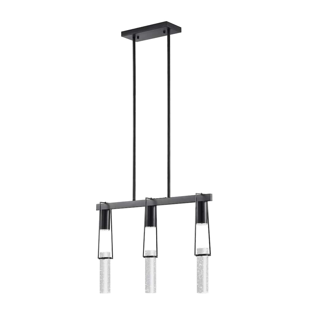 Harmony 3 Lights Matte Black Chandelier with Smart Dimmer Included