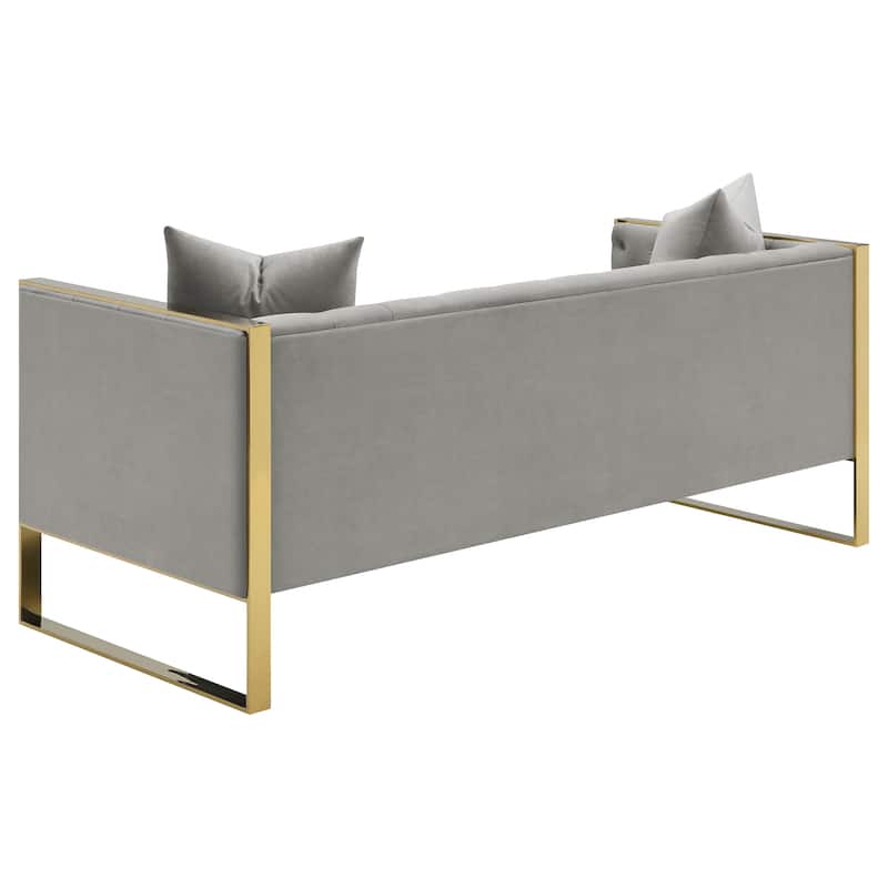Eastbrook Velvet Upholstered Tufted Sofa Set Grey