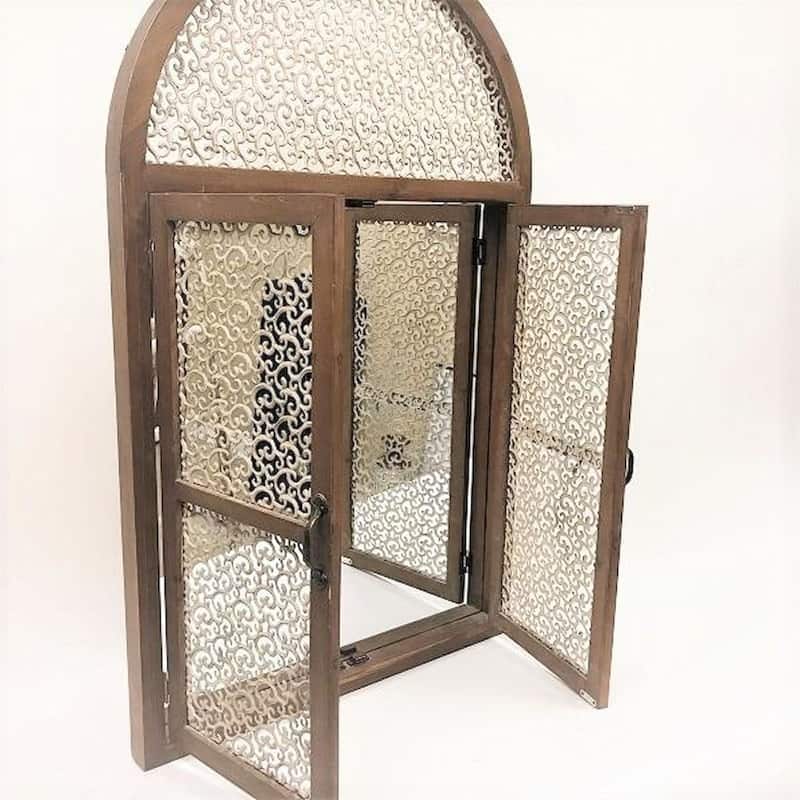 Brown Wooden Mirror With Doors