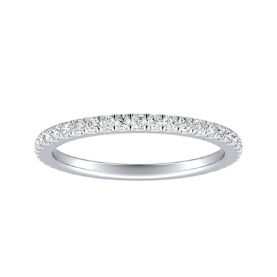 Auriya 14k Gold Round Moissanite Wedding Band 1/3ctw