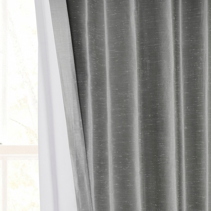 Exclusive Fabrics Blackout Extra Wide Faux Dupioni Curtain (1 Panel)