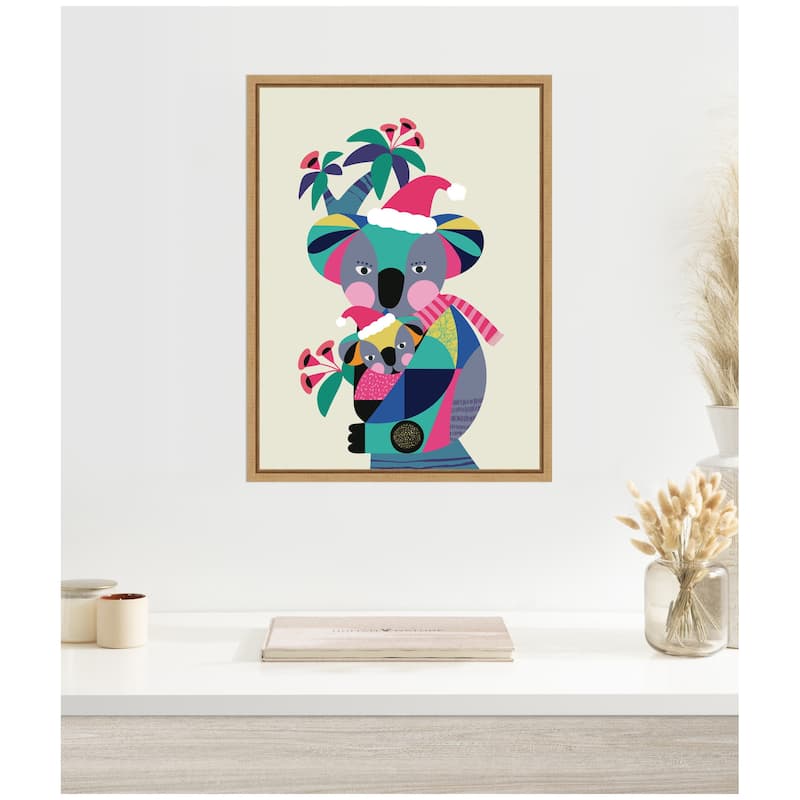 Kate and Laurel Sylvie Framed Canvas Christmas Koala by Rachel Lee
