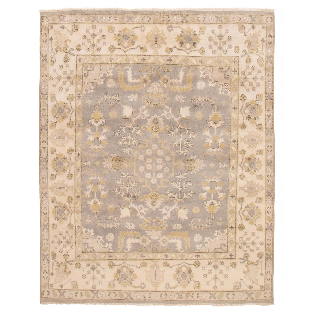 ECARPETGALLERY Hand-knotted Royal Oushak Grey Wool Rug - 7'10 x 9'11