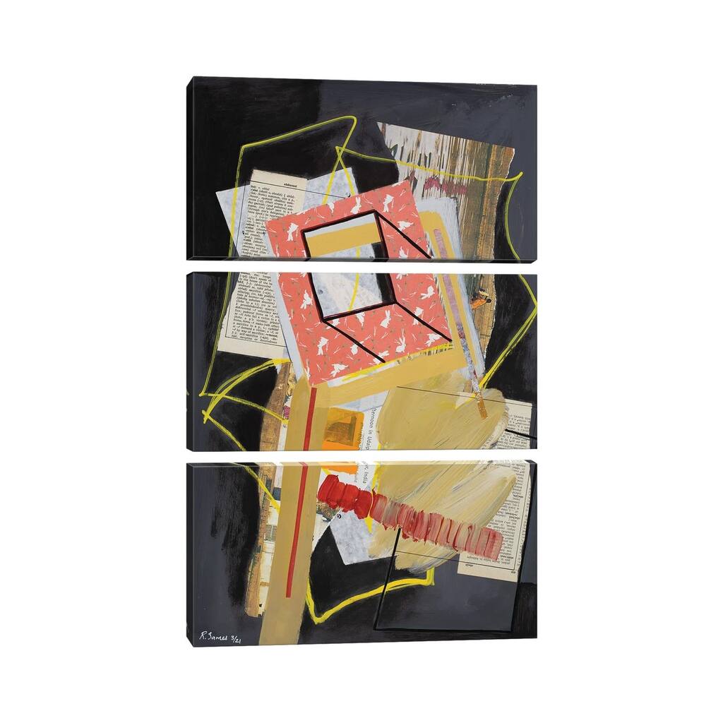 iCanvas "Mixed Media Collage CCLIII" by Randall James 3-Piece Canvas Wall Art Set