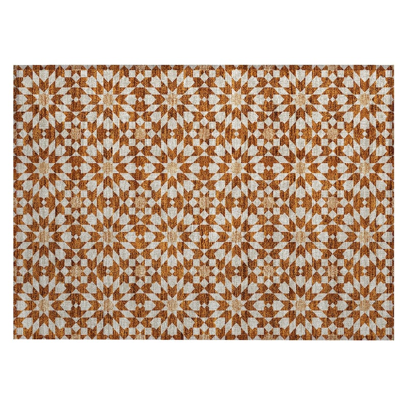 Machine Washable Indoor/ Outdoor Chantille Modern Boho Rug