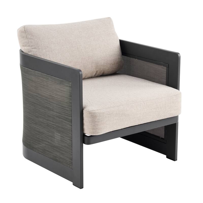 Christopher Knight Home - Mona Modern Outdoor Aluminum Club Chair with Olefin Cushions