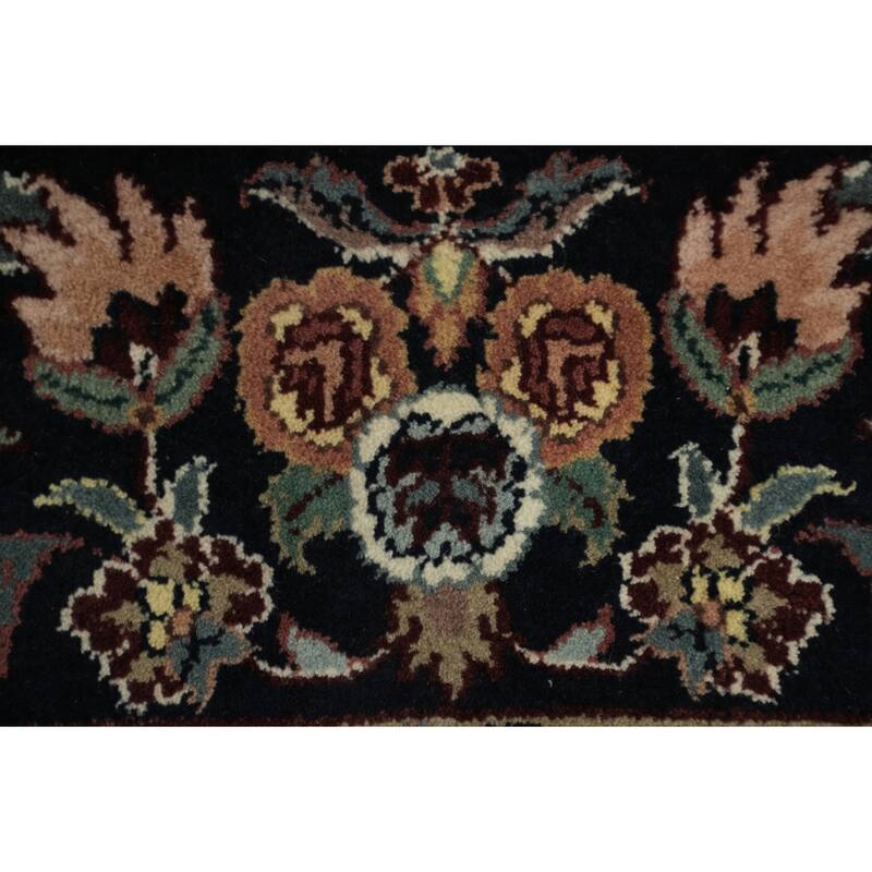 Hand Knotted Oriental 100% Wool Carpet Traditional Floral Red Kashan Area Rug - 9' 3'' X 5' 10''